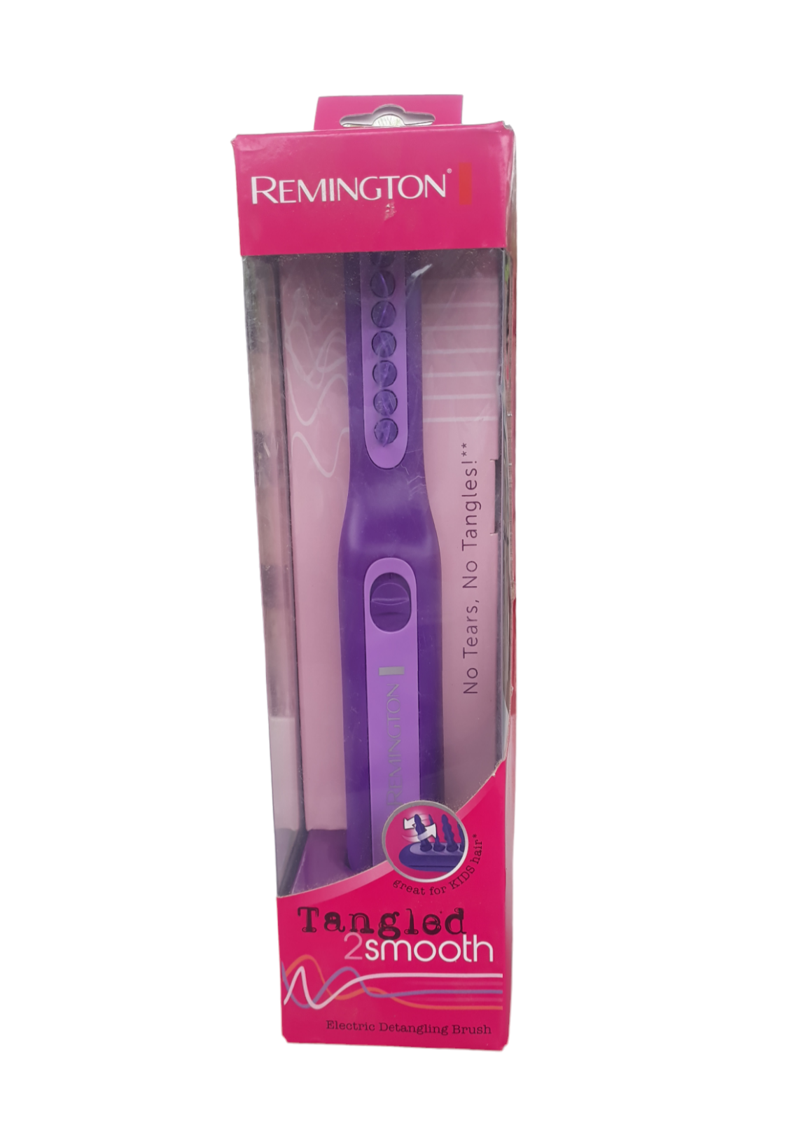 Cepillo desenredador de cabello electrico (mojado o seco) para adultos y niños, (con dos pilas) Remington